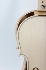 Prof. Inachevé Blanc Violon Projet, Décollé Haut, Main Fabriqué, 4/4 Complet