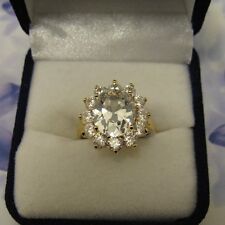 Dolly-Bijoux Grosse Bague Marquise de Diamant Cz 20 mm Plaqué Or 18K 5 Microns