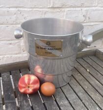 French Metal champagne bucket Ice Wine Silver St. Marceaux Reims 8.5” vineyard