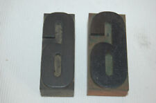 Tampons anciens d'Imprimerie bois  vers 1900   , 6.6 cm chiffre 6 ou 9