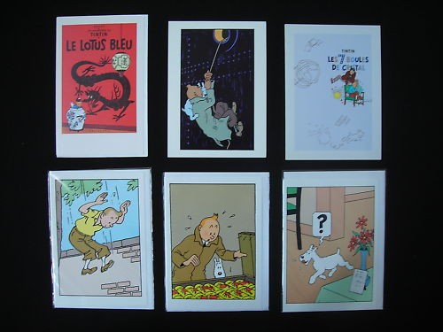 Lot cartes postales herge - cartes,