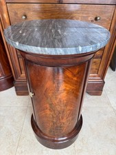 SOMNO EPOQUE EMPIRE – Acajou de cuba Flammé – Beau Marbre Bleu Turquin (rare)