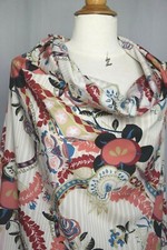 Kenzo.Merveilleuse popeline de coton motif floral japonisant. 2M80