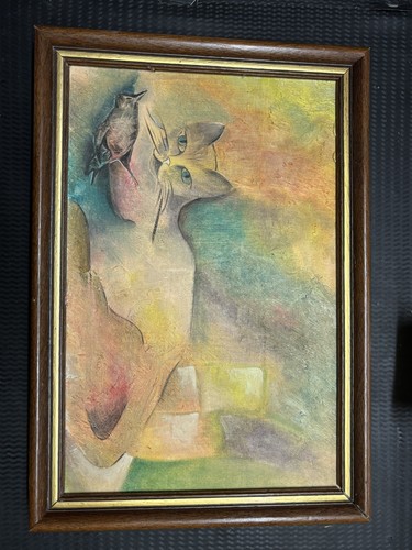 Tableau peinture vintage chat
