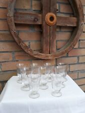 Lot 9 Verres à pied Anciens Forme Vase d’Anduze Modèle quadrillé RT9