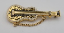 Bijou Vintage Broche Guitare