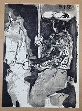 Lithographie noir et blanc d'après Pablo PICASSO : Toros y Toreros. Tauromachie