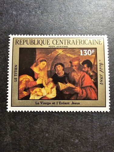Timbre centrafrique tableaux - timbre,