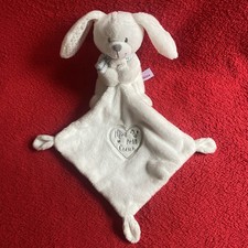 ?? Doudou Lapin Écharpe Mouchoir Blanc Étoiles Mon Petit Cœur POMMETTE NEUF