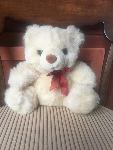 Plush beige teddy bear - plush,