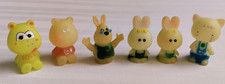 Lot 6 figurines lucioles phosphorescentes vintage Hippopotame lapin chat