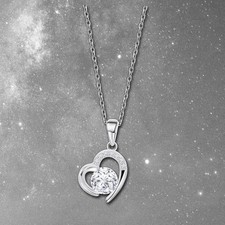 Lotus Argent Collier Cœur 925