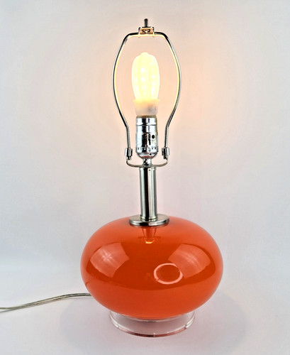 Modern space age orange globe - space,