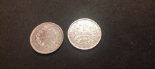 Argent 900 : Lot 2 pièces 5 francs Hercule 1873A & 1875A TB+