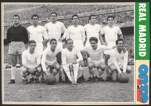 Carte real madrid 1956 onze - real,