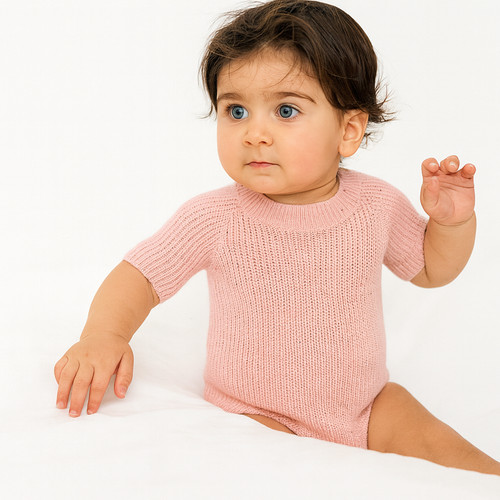 Body bébé tricoté rose