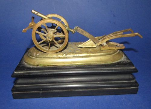 Sculpture bronze xix charrue - sculpture, xix°