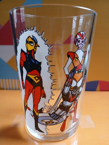 Beau verre goldorak - verre, héros
