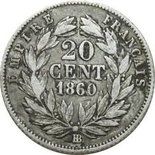 O6722 20 Centimes Napoléon III 1860 BB Strasbourg Argent Silver