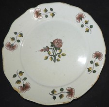 Assiette LA ROCHELLE 18ème - Décor floral (24,5 cm)