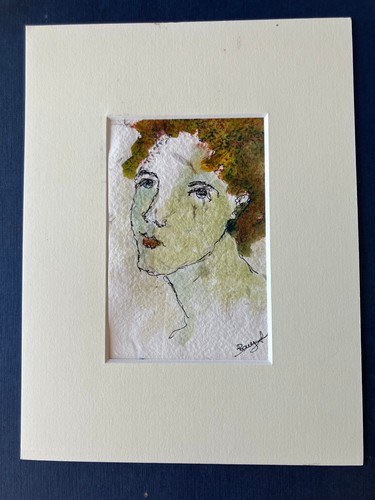 Portrait vert clair marron - vert,