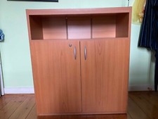 armoire de rangement, marron, bois, 3etageres, 2 portes, H102L90Profondeur 40