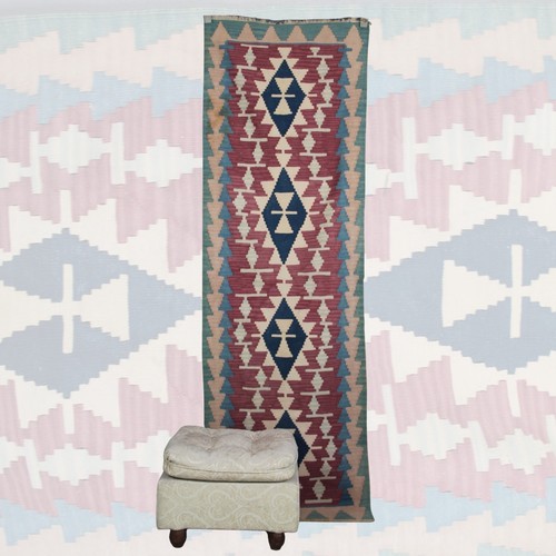 Kilim bleu vintage fait - , main