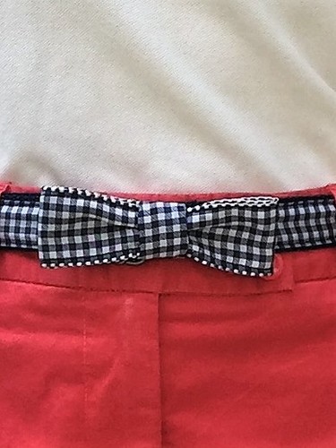 Gingham bow ribbon belt - ribbon, 1"
