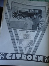 CITROEN C6 + UNIC camionnette par J. A. MERCIER pub papier ILLUSTRATION 1929 col