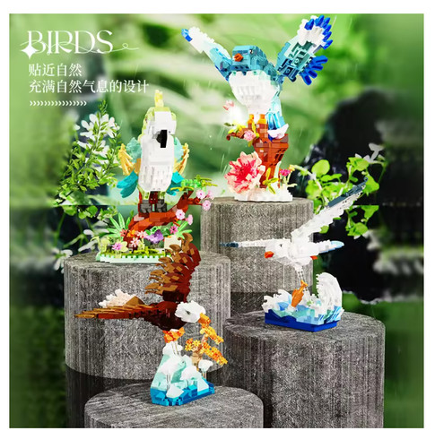 Plastic flowers flying - plastic, bird
