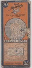 MICHELIN CARTE ROUTIÈRE N° 70     BEAUNE -EVIAN      1940