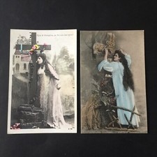 2 CPA Amour Croix Espère Aime Rédemption vers 1905 Cartes Postales Religieuses