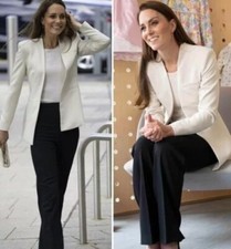 Zara Neuf Femme Ecru Inversée Revers Blazer TAILLE S Ref 2180 701