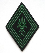 INSIGNE TISSU LOSANGE 2 BEP 2 REI LEGION ETRANGERE PARACHUTISTE TAP INDOCHINE
