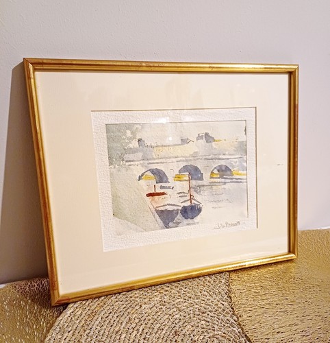 Tableau gouache encadré - à,