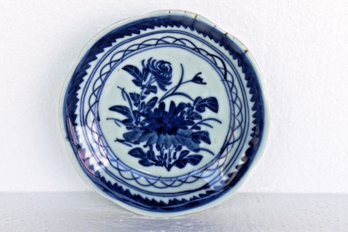 Assiette porcelaine bleu et - assiette,