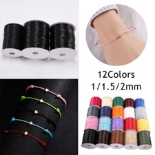 Cordon Ciré En Coton Noir 1Mm/1.5Mm/2.5Mm Cordon En Macramé Bijoux Bracelet /