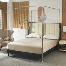 Cadre de baldaquin de lit en acier inoxydable avec support de poteau pour qua...