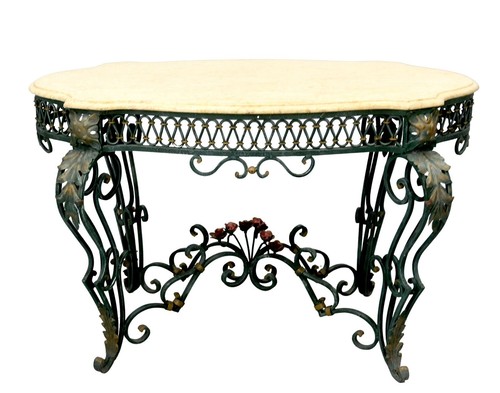 Table milieu fer forgé - table,