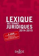 Lexique des termes juridiques 2014-2015 - Collectif - V1951392