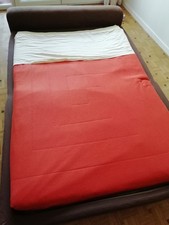 banquette avec têtière transformable en canapé lit marron 140/190 