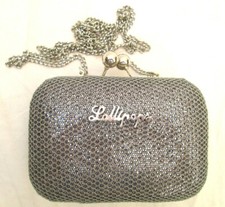 -Authentique Sac à main minaudière rigide Lollipops métal/toile TBE vintage bag 