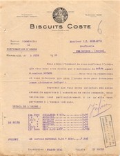 1916 BISCUITS COSTE A MARSEILLE - M. BREGANTE A L ILE ROUSSE