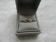 Paire de boucles d'oreilles en or massif 9 carats / perles et brillants