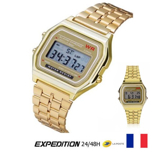 Montre rétro numérique - "wr",
