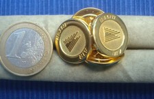 B34 Lot 4 Bouton Uniforme Aviation Air Inter Métal Doré Vintage