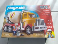 9116 PLAYMOBIL CHANTIER USA : Truck Ciment / Camion toupie ( Imporation U.S.A)