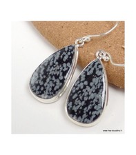 Boucles d'oreilles Obsidienne
