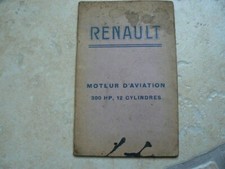Manuel Notice Technique Renault Moteur d Aviation 300 HP 12 Cylindres