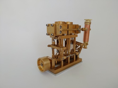 Moteur vapeur bicylindre - à,